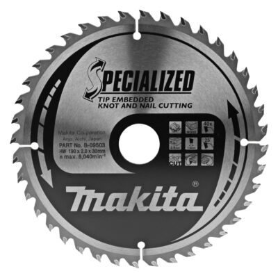 LAMA MAKITA B-33180 Ø190mm FORO 30mm 40 DENTI