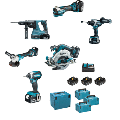 KIT MAKITA DLX6126JX1 DGA513+DHP486+DHR243+DHS680+DTD153+DTM52+3xBL1850+1xDC18RC