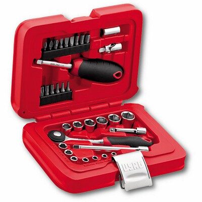 USAG 601 1/4" J34 U06010001 ASSORTIMENTO IN CASSETTA MODULARE CON BUSSOLE ESAGONALI ED INSERTI PER AVVITATURA (34 PZ)