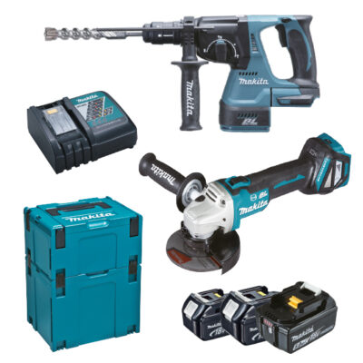 KIT MAKITA DHR243 + DGA513 + 3X BL1850 + DC18RC DLX2256TJ1