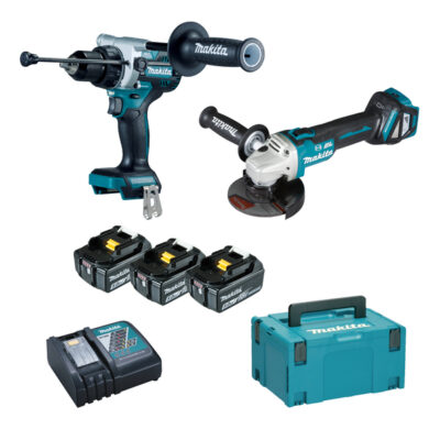 KIT MAKITA DLX2435TJ DHP486+DGA513+3 BL1850+DC18RC
