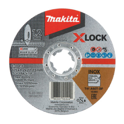 DISCO DA TAGLIO X-LOCK CENTRO DEPRESSO 125 INOX MAKITA E-00418